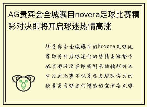 AG贵宾会全城瞩目novera足球比赛精彩对决即将开启球迷热情高涨
